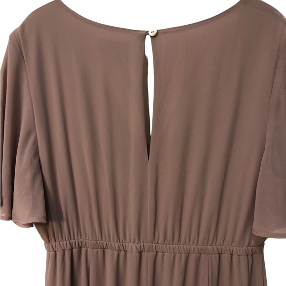 Show Me Your MuMu Emily Empire Maxi Dress Beige Nude Women's size XL- LIKE NEW - Picture 6 of 8